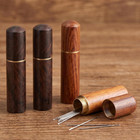 4 Pcs Needle Holder Case  Wooden Sewing Needle Storage Box
