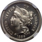 1886 Nickel Three Cent   Ngc Pf-67