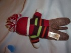 Dandee Dan Dee  Monkey Ape   Plush Sock Monkey  Knit Striped Red Green Orange 9 