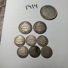 1914 El Salvador Silver Coin 9 Piece Lot