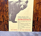 Vintage 1960s National Park Service Bear Safety Animal Wildlife Grizzly Black 