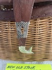 Vintage Wicker Fishing Creel Basket With Fish Style Latch No Lock Pin Hong Kong