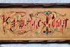 Antique Paper Punch Sampler Knowledge Is Power Biblical Proverbial Motto