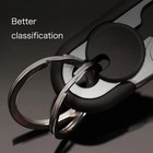 2pcs Men   s Stainless Steel Car Key Chain     Durable Double Ring Keychain Set