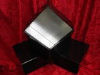 Wedding Box  Jewelry  Or Gift Box  High Gloss Black Silver Foil Lining  Elegant 