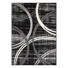 Rugshop Area Rug Contemporary Abstract Circles Design Black Rugs For Living Room