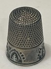 Antique Simons Bros    Co  Sterling Silver Thimble Size 10 Gothic Arch  5 4g 