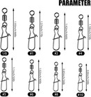 100pcs Fishing Rolling Barrel Swivels W Duo Lock Snap Connector W Quick Change