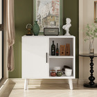 Sideboard Buffet Kitchen Storage Cabinet Hallway Solid Wood Feet Accent Cabinet