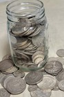 Mason Jar Silver Coin Mixed Lot   Estate Sale Liquidation   Us Silver Coins-new