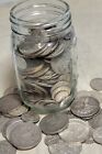 Mason Jar Silver Coin Mixed Lot   Estate Sale Liquidation   Us Silver Coins