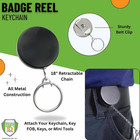 Heavy Duty All Metal Badge Reel With Chain Link Retractor Pull   Split Key Ring