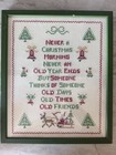 Vintage Framed Needlework Christmas Cross Stitch Sampler Poem Saying