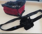 Antique 1800s Collar Velvet And Plea Waistband Lot Pretty Bits For Doll Clothes