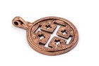 Jerusalem Ethiopian Copper Cross Pendant 70x50mm African Large Hole Handmade
