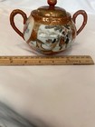 Sugar Bowl Vtg Japanese Eggshell Porcelain Hand Paint Paneled Design