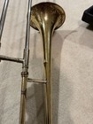 Vintage Conn Trombone Brass Instrument With Case   Mouthpiece     As Is
