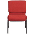 50x Crimson Red 21   Wide Church Chairs Silver Frame Book Rack 4    Seat Cushion