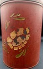 Vintage Hand Painted Floral Metal Lidded Tin 8 