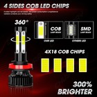 4pcs Led Headlights Hi lo Bulbs For Dodge Grand Caravan 2011-2019 2012 2013 2016