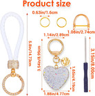 Car Keychain Heart Shape Rhinestone Key Chain Set Bling Crystal Key Rings Cute P
