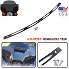 Black 4 Slot Windshield Trim Batwing Fairing For Harley Touring Electra Glide