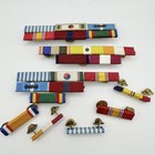 Military Medal Decoration Honors Ribbon Bar Rack Lot Mounted Vintage War Pins