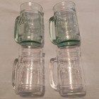 Coca-cola Stein 4 Set - 16 Oz Mugs  Green   Clear Set  Handle  Collectable