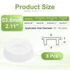 8pcs Silicone Hole Plug 53 6mm White High Temp T Type Rubber Stoppers