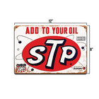 Stp Racing  Vintage Looking Gas Oil Sign Station Garage  Retro Rustic Tin Sign