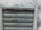 Small Pair 15x25 Antique Gray House Window Wood Louvered Shutters Vtg  1851-25b