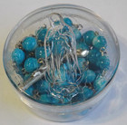 Blue Bead Rosary Jesus Crucifix Miraculous Virgin Mary Medal Italy With Case Box