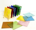 12 Sheets Transparent Stained Glass  6x6 Inch Multi-color Textured Glass For    
