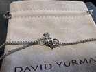 Davld yurmanstering silver crossover bar Pendant Necklace With Diamonds 16-17 