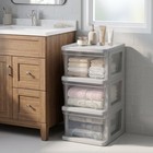 Starplast 3-drawer Organization Tower Medium Storage Cart  Silver Plastic