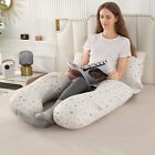 Beytbuy Pregnancy Pillows - 55 Inch U Shaped Full Body Pillow W  Coolmax Cover