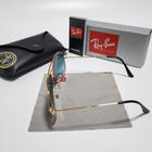 Ray-ban Sunglasses Rb3025 Aviator Gradient Gold Frame Light Blue Lenses 58mm