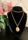 Vintage Pocket Watch Pendant On Thick Monet Chain Gold Tone P37