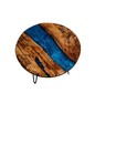 Handmade Epoxy Side Table  20 Inches Wide With Handmade Pin Legs  Wood And Resin