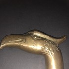 Antique Heavy Brass Eagle Head For Cane Walking Stick Threaded Vintage