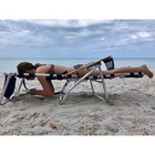 Ostrich Deluxe 3n1 Outdoor Lawn Beach Lounge Chair W  Footrest  Stripe open Box 