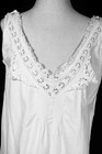 Antique Initialed Edwardian French White Cotton Night Gown Size Large Exc Cond