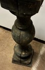 Primitive Antique Newel Post Early Green Paint Architectural Salvage 27 5    Tall