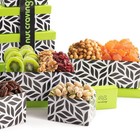 Nut Cravings Gourmet Dried Fruit   Nut Gift Basket Leaf Tower   Ribbon 12 Pieces