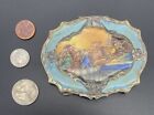 800 Sterling Silver   Enamel Compact Horses   Chariot Maidens Italian
