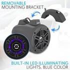 Pyle Bluetooth Black Waterproof Marine Wakeboard Tower Led 4  Speakers  pair 