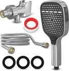 High-pressure Handheld Shower Head - 4 Spray Settings  Square Shower Head With H