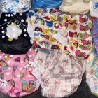Huge Lot Of 19 Alva Baby Reusable Diaper Cover  44 Inserts Adjustable Newborn Up