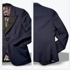 Martin Greenfield Hand Tailored Tuxedo Boys M Suit Navy Black Lapel Nyc Lining
