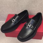 Salvatore 2025ferragamo Leather Business Tide British Loafers Men Shoes In Black